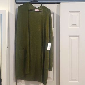 Pink Lily NWT Olive Green Cardigan